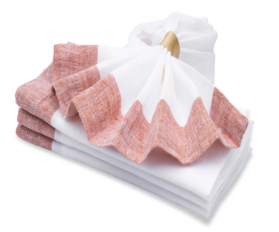 Set of 4 Terracotta Cloth Dinner Napkins Linen Table Napkins Wedding 18X18&quot; - $56.99