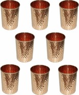SKAVIJ Copper Water Tumblers Hammered Style Drinking Cups (Pack of 8, 11... - $73.14 CAD