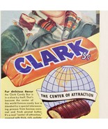1947 Clark Candy Bar Advertisement Vintage Center Of Attraction Chocolat... - $28.09 CAD