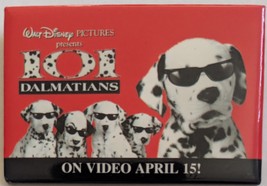 Walt Disney Pictures&#39; 101 Dalmatians On Video Pinback  - $92.16 MXN