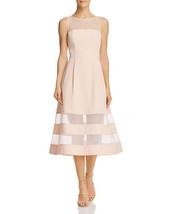 NEW Aidan Mattox Blush Sleeveless Illusion Midi Dress Size 6 - £60.08 GBP