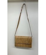 Shoulder Bag Clutch Crossbody Genuine Eel Skin Leather Tan Vintage Soft ... - €40,22 EUR