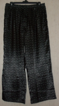 New Mens Black W/ Paisley Print Satin Pajama Lounge Pant W/ Pockets Size Xxl - £22.38 GBP