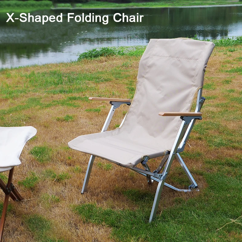 Portable Folding chair Aluminum Alloy with Backrest Camping Chair Beach widened - £219.01 GBP