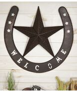 19&quot;H Rustic Western Lucky Horseshoe and Lone Star Welcome Sign Wall Sign... - $784.66 MXN