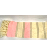 Vintage Scarf Pink Silk Wool Knotted Fringe Semi Sheer Baar &amp; Beards Japan  - $374.40 MXN