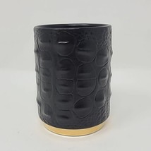L&#39;Objet Crocodile Round Desk Black &amp; 24k Gold Limoges Porcelain Cup Pen ... - £63.15 GBP