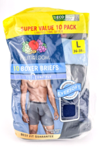 Fruit Of The Loom Men Boxer Briefs Large 10 Super Pk Cool Zone Fly Moist... - £23.09 GBP