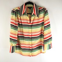 Halogen X Atlantic-Pacific Womens Blouse Top Striped Colorful 3/4 Sleeve XS - £30.17 GBP