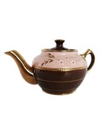 Vintage Sadler England Brown Gold &amp; Pink Glaze Miniature Teapot - €34,35 EUR