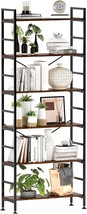 Cosystar&#39;S 6-Tier Adjustable Tall Bookcase, A Standing Shelf Made Of - £103.86 GBP