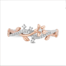 Enchanted Disney Fine Jewelry Sterling Silver and 10K Rose Gold with 1/10 CTTW D - £49.07 GBP