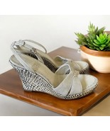 Franco Sarto Ivory Suede W/ Snake Print Wedges Heels Size 8 Wedge - $33.60