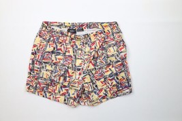 Vtg 90s Hobie Mens Medium Faded Spell Out Abstract Sailing Flags Lined Shorts - $59.35