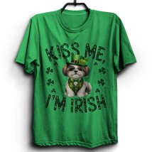 Kiss Me I&#39;m Irish Shih Tzu Dog Tshirt St Patrick&#39;s Day Funny Dogs Lover ... - $16.88+
