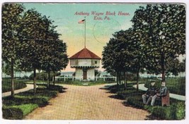 Pennsylvania Postcard Erie Anthony Wayne Block House 1913 Hauck &amp; Sons - £1.15 GBP