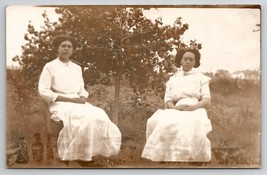 RPPC Two Edwardian Ladies Photo Davidson Family Long Pine Nebraska Postcard A33 - £11.03 GBP