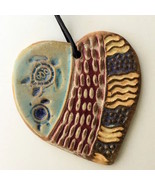 Sea Turtle Heart Christmas Ornament Pottery Hand Made - $370.35 MXN