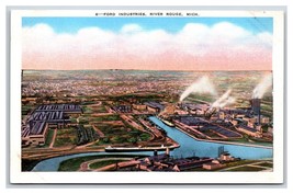 Ford Industries Plant Aerial View River Rouge Michigan MI UNP Linen Postcard Y10 - £3.09 GBP