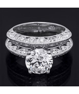 2.25 Carat Womens Fashion Bridal Engagement Band Ring Set Real Silver Si... - €63,76 EUR