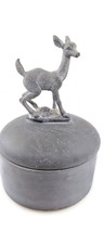 Deer trinket box lidded vintage deer home decor fawn figurine deer figure - $36.12