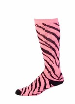 Pizzazz 8090AP Neon Pink And Black Small Zebra Striped Knee High Socks - $6.49