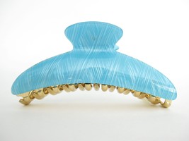 Large long blue design hair claw clip for thick hair - £10.18 GBP