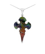 Starborn Ammolite Stone Cross Pendant Necklace (22&quot;) - $453.46 CAD
