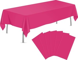 tujol Hot Pink 6 Pack Plastic Table Cloth 54 x 108 , Table - £13.55 GBP