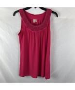 Madison Shirt Women&#39;s Medium M Pink Sleeveless Tank Pull Over Beaded NWT - $180.11 MXN
