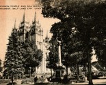 Artvue Cartolina Mormon Stanghetta E Mare Gabbiano Monumento Salt Lake C... - $11.24