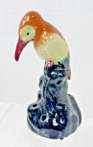 Incredible Pottery Bird Flower Frog Japan 5 1/4 x 2 3/4 Base Made in Japan - $36.14