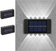 ASLIDECOR 10 LED Solar up down Lights Outdoor Waterproof,2 Pack Modern Nordic Sc - £14.45 GBP