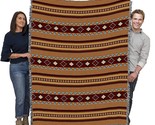 Southwest Native American Inspired Saddleblanket Clay Blanket - Gift Tap... - $90.97