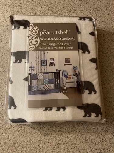The Peanut Shell Woodland Dreams Bear Changing Pad Cover Peanutshell New! - $18.99