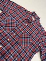 Carhartt Plaid Button Up Long Sleeve Shirt Red Blue Size Large Cotton - £12.32 GBP