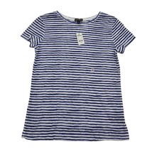 Express Shirt Womens M Blue White Short Sleeve Round Neck Stripe Casual T Shirt - $22.65