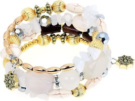 Boho Multilayer Beads Charm Bracelet - £21.97 GBP