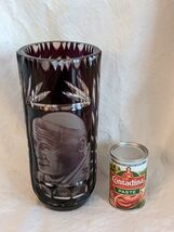 9 Inch Pope John Paul II Bohemian Cut Etched Crystal Red Ruby Vase - €89,06 EUR