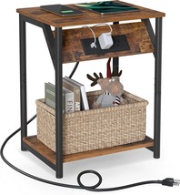 Vasagle End Table With Usb Ports And Outlets, Nightstand For Living Room, - $41.97