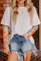 White Faux Two Piece Floral Long Sleeve Patchwork Tee - $20.95