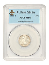 1891-S 10C PCGS MS65 ex: D.L. Hansen - £848.95 GBP