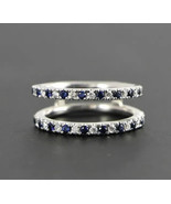 2Ct Round Cut Lab Created Sapphire Diamond Enhancer Band 14K White Gold ... - $97.60