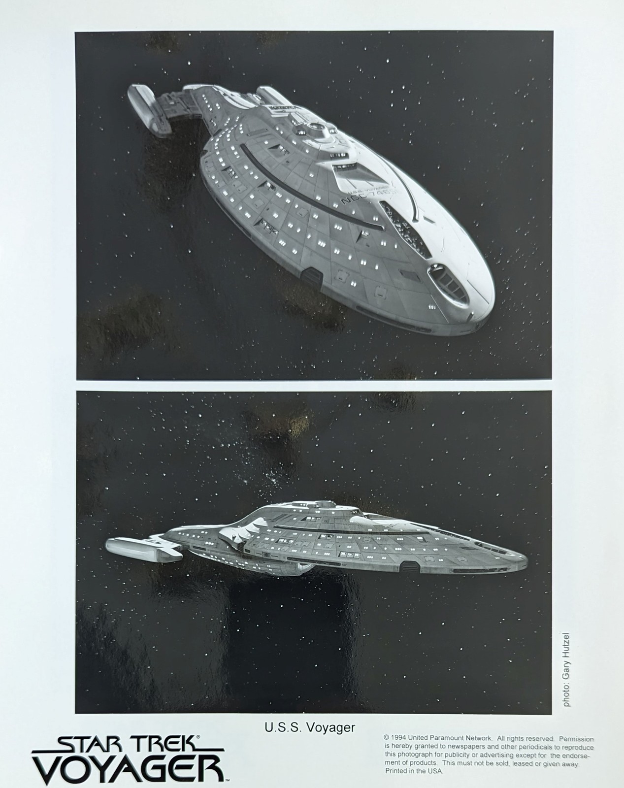Primary image for Star Trek Voyager U.S.S. Voyager 10x8 1994 Original Press Photo 