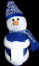 Throw + Stuffed Animal Snowman Plush Blue White Kids Gift Idea Blanket NEW - £10.62 GBP
