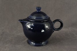 Modern China Homer Laughlin Fiesta Cobalt Blue 5 Cup Teacup &amp; Lid Round Handle - £25.17 GBP