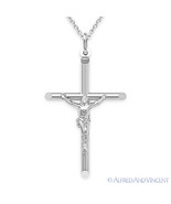 Cross Charm Pendant Christian Crucifix Jesus Necklace Sterling Silver 42... - £31.13 GBP
