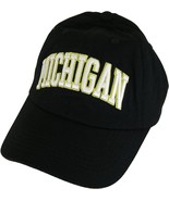 Michigan Buckle Back Adjustable Cotton Baseball Cap (Black/White Script) - $19.95