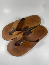 Reef Flip Flops Shoes Leather Kids size 3 brown-preowned- great condition - £10.97 GBP