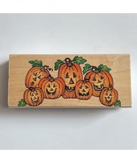 Vtg 1997 Hero Arts Silly Halloween Pumpkin Border Wood Mounted Rubber Stamp - $7.85
